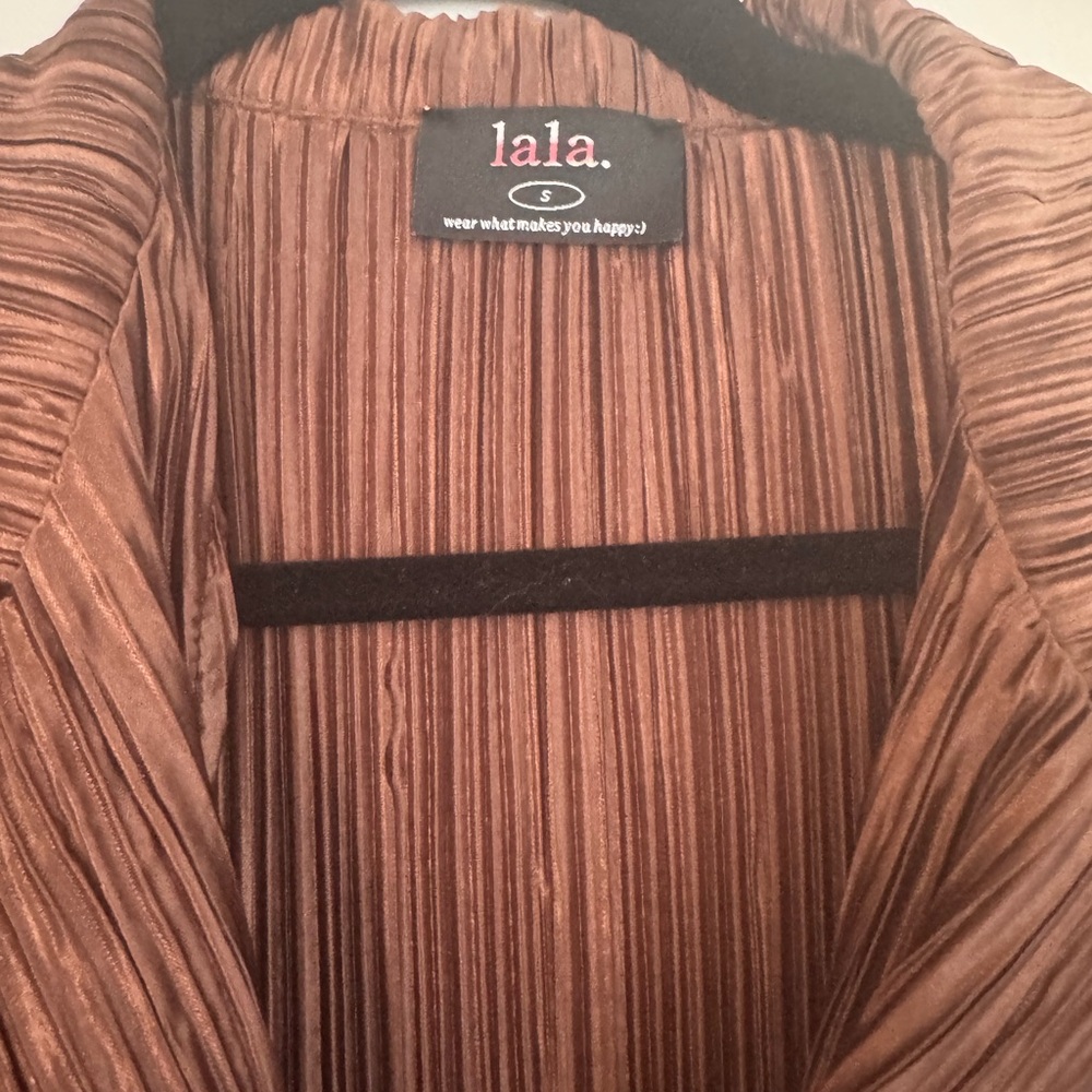 Lala Brown Pleated Jumpsuit